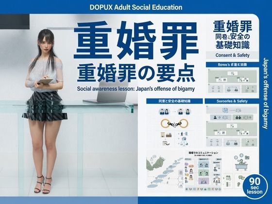 【エロ漫画】【△20】パンチラガチャ★二階堂 沙耶 大学に進学し強豪予備校『DOPUX（ドピュックス）』で社会人向け講座（性犯罪）を教える名物講師に！（Vol.008:重婚罪）