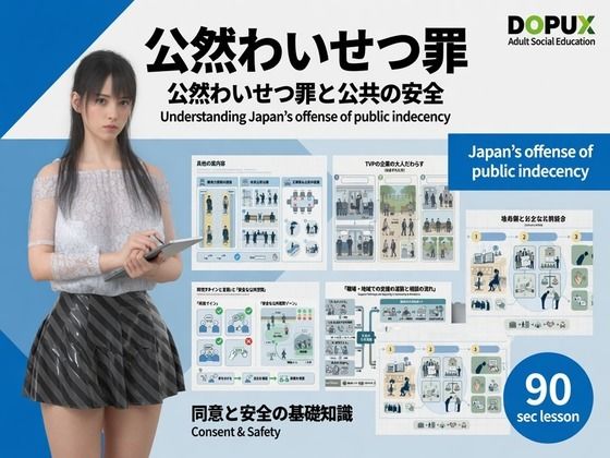 【エロ漫画】【△20】二階堂 沙耶 大学に進学し強豪予備校『DOPUX（ドピュックス）』で社会人向け講座（性犯罪）を教える名物講師に！（Vol.004:公然わいせつ罪）